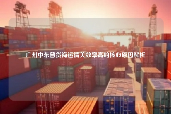 广州中东普货海运清关效率高的核心原因解析
