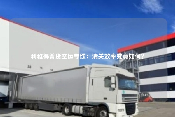 利雅得普货空运专线：清关效率究竟如何？