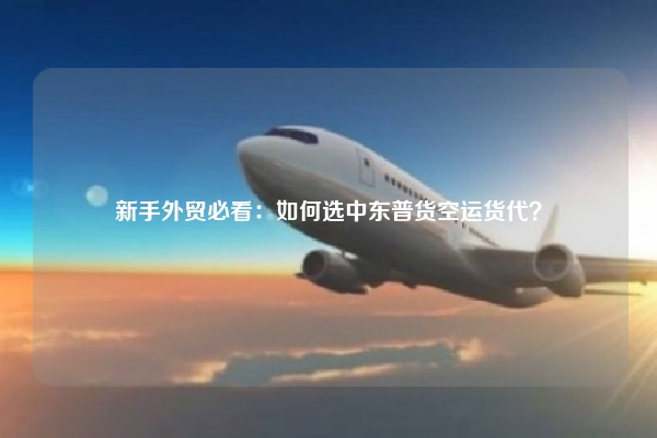 新手外贸必看：如何选中东普货空运货代？