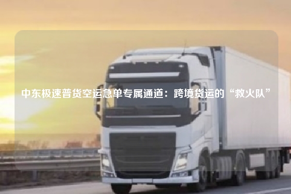 中东极速普货空运急单专属通道：跨境货运的“救火队”